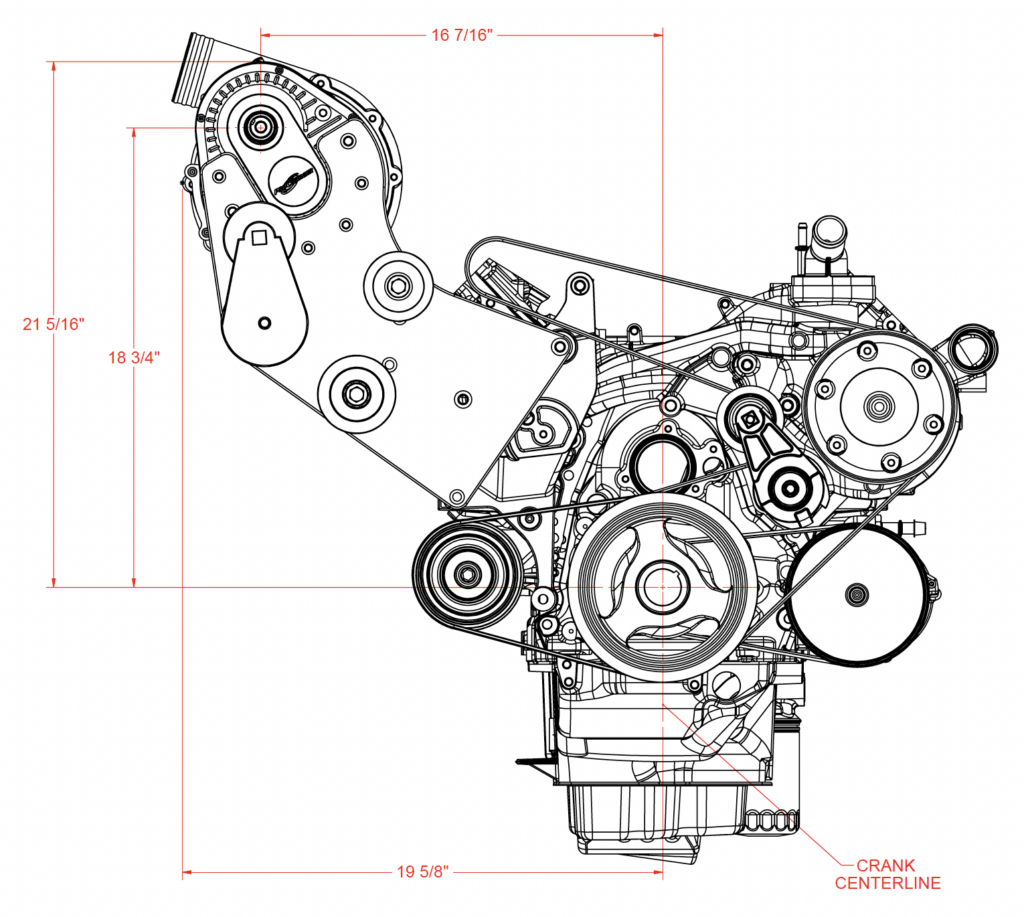 LT swap passenger side truck style mount supercharger kit
